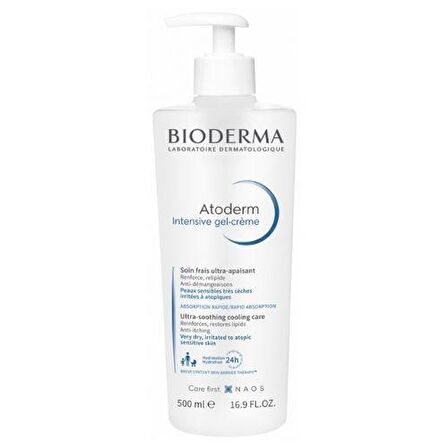 Bioderma Atoderm Intensive Gel Kuru Ciltler İçin Su Bazlı Yağsız Nemlendirici Yüz Bakım Kremi 500 ml