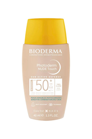 Bioderma Photoderm Nude Touch 50+ Faktör Yaşlanma Karşıtı Karma-Yağlı Ciltler İçin Renkli Güneş Koruyucu Krem 40 ml