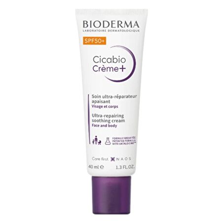 Bioderma Cicabio Cream+ SPF50+ Cilt Bariyeri Onarıcı, Leke Önleyici Güneş Koruyucu Yüz, Vücut Kremi 40 ml