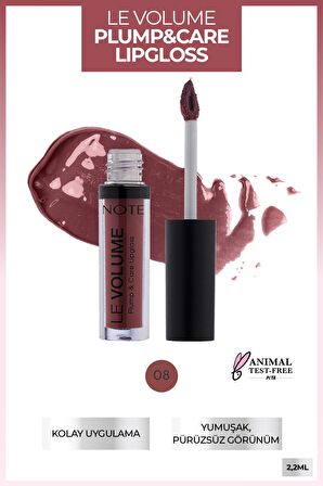 Note Le Volume Plump & Care Lipgloss Dudak Parlatıcısı 08 Dark Caramel - Nude