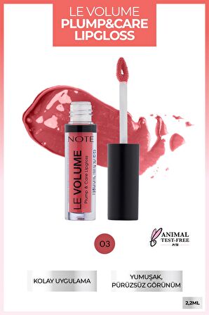 Note Le Volume Plump & Care Lipgloss Dudak Parlatıcısı 03 Candy Rose - Pembe