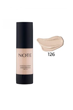 Note Mattifying Extreme Wear SPF 15 Fondöten 126 Nude Ivory