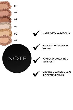 Note Baked Powder Işıltılı Bitişli Highlighter Toz Yüz Pudrası 06 Gold Bronze