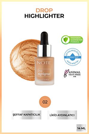 Note Drop Highlighter Likit Aydınlatıcı 02 Charming Desert