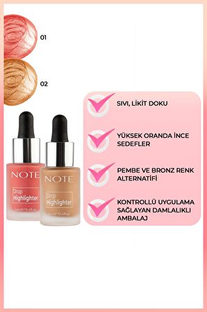 Note Drop Highlighter Likit Aydınlatıcı 02 Charming Desert