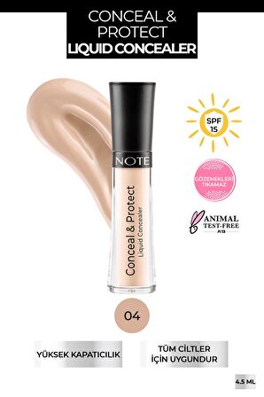 Note Conceal & Protect Likit Concealer Göz Altı Kapatıcısı 04