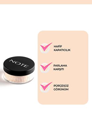 Note Loose Powder Makyaj Sabitleyici Matlaştırıcı Toz Pudra 02 Light Beige