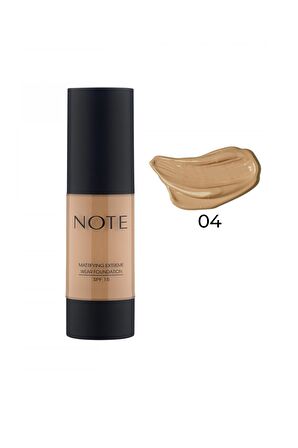 Note Mattifying Extreme Wear Fondöten Mat Bitiş 04 Sand