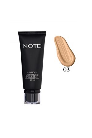 Note Luminous Moisturizing Nemlendirici Etkili SPF 15 Kapatıcı Fondöten 03 Medium Beige