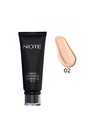 Note Luminous Moisturizing Nemlendirici Etkili SPF 15 Kapatıcı Fondöten 02 Natural Beige