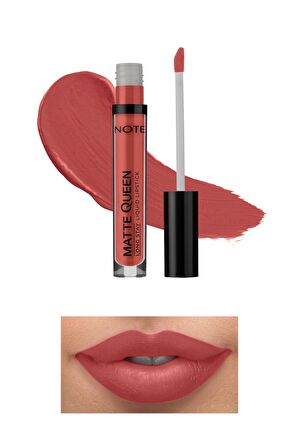 Note Matte Queen Lipstick Kalıcı Likit Ruj 09 Castle Brick - Pembe