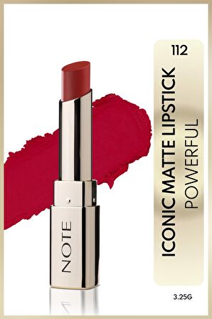 Note Iconic Matte Lipstick Kalıcı Mat Ruj 112 Powerful - Kırmızı