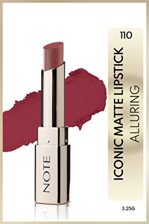 Note Iconic Matte Lipstick Kalıcı Mat Ruj 110 Alluring - Kırmızı