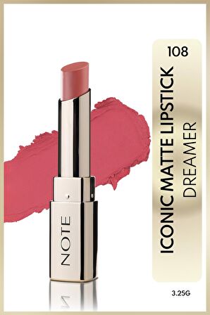 Note Iconic Matte Lipstick Kalıcı Mat Ruj 108 Dreamer - Pembe