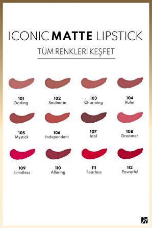 Note Iconic Matte Lipstick Kalıcı Mat Ruj 107 Idol - Kahverengi