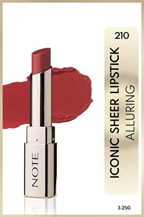 Note Iconic Sheer Lipstick Nemlendirici Parlak Ruj 210 Alluring - Kırmızı