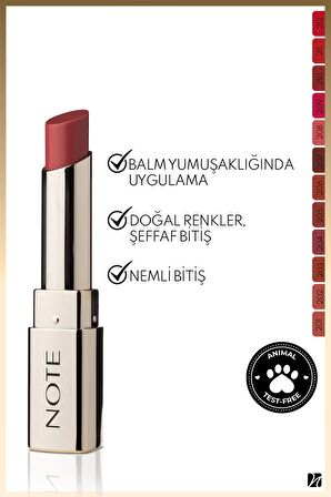 Note Iconic Sheer Lipstick Nemlendirici Parlak Ruj 210 Alluring - Kırmızı