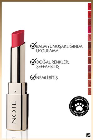 Note Iconic Sheer Lipstick Nemlendirici Parlak Ruj 209 Limitless - Pembe