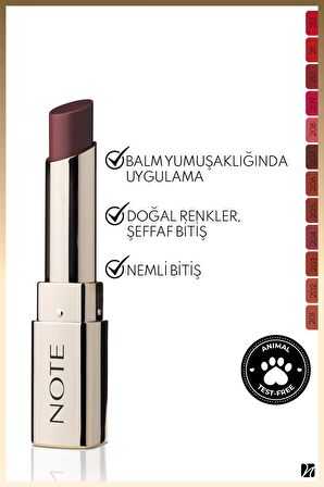 Note Iconic Sheer Lipstick Nemlendirici Parlak Ruj 207 Idol - Kahverengi