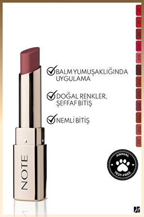 Note Iconic Sheer Lipstick Nemlendirici Parlak Ruj 204 Ruler - Pembe