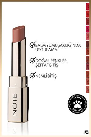 Note Iconic Sheer Lipstick Nemlendirici Parlak Ruj 202 Soulmate - Nude