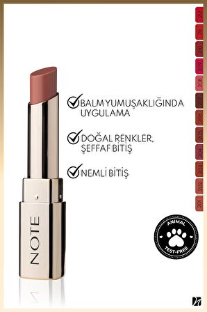 Note Iconic Sheer Lipstick Nemlendirici Parlak Ruj 201 Darling - Nude