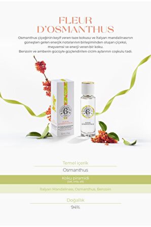 Fleur D’osmanthus Edt Mandalina, Osmanthus Özlü, Çiçeksi-meyvemsi, Enerji Veren Parfüm 30 Ml
