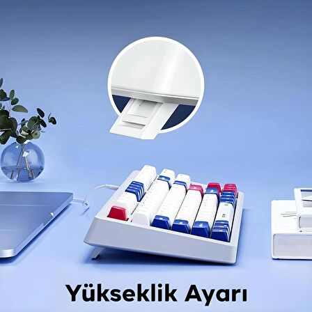 Coofbe Mecha Tasarım Yükseklik Ayarlı Arka Aydınlatmalı Kablolu Ofis Ve Oyuncu Klavye Oyuncu Klavye