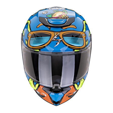 Scorpion EXO-JNR Air FUN Kapalı Çocuk Motosiklet Kaskı MaviOranj