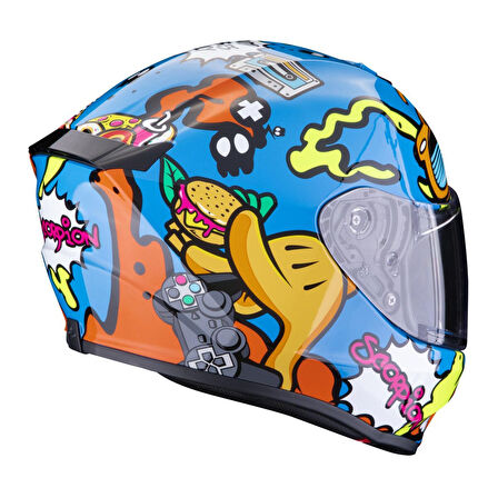 Scorpion EXO-JNR Air FUN Kapalı Çocuk Motosiklet Kaskı MaviOranj