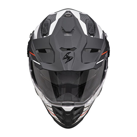 Scorpion ADF-9000 Air FEAT Kapalı Motosiklet Kaskı Mat Beyaz  Siyah  Kırmızı