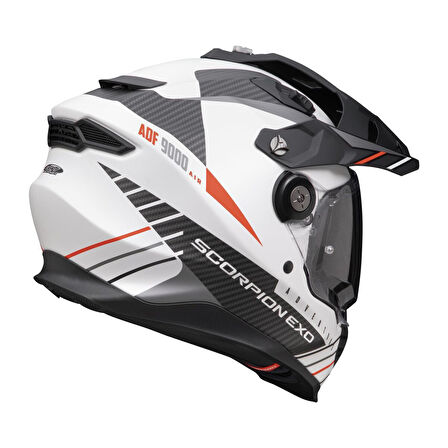 Scorpion ADF-9000 Air FEAT Kapalı Motosiklet Kaskı Mat Beyaz  Siyah  Kırmızı