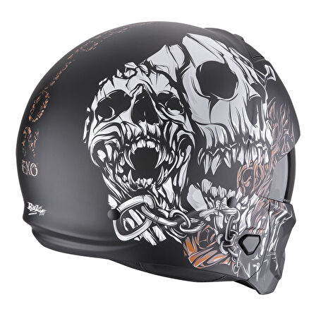 Scorpion EXO COMBAT 2 Genesis Modüler Motosiklet Kaskı Mat Siyah  Beyaz  Altın