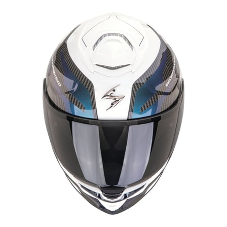 Scorpion Apex EXO-GT SP Carbon Matrix Air Flex Kapalı Motosiklet Kaskı Beyaz  Siyah  Mavi