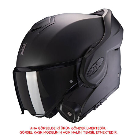 Scorpion Exo-Tech Evo Conquer Çene Açılabilir Motosiklet Kaskı Siyah  Gümüş
