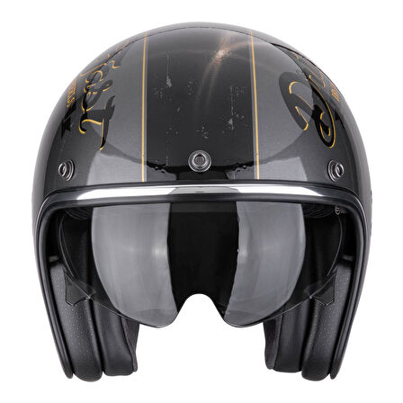 Scorpion Belfast Evo Drive Fast Açık Motosiklet Kaskı Gümüş  Siyah  Altın