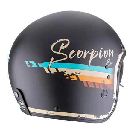 Scorpion Belfast Evo Adonis Açık Motosiklet Kaskı Mat Siyah  Bej