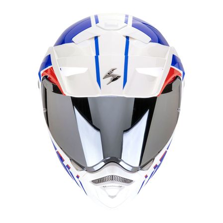 Scorpion ADX-2 Lewis Adv Motosiklet Kaskı Beyaz  Mavi  Kırmızı