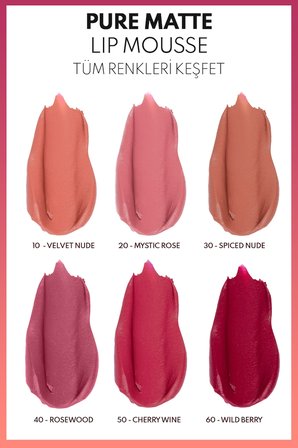 Note Pure Matte Lip Mousse 30 Spiced Nude Kadifemsi Mat Likit Ruj -Nude