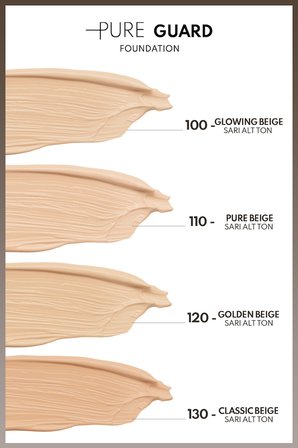 Pure Guard Foundation 120 Golden Beige SPF 50 Yoğun Kapatıcı Saten Bitişli Fondöten