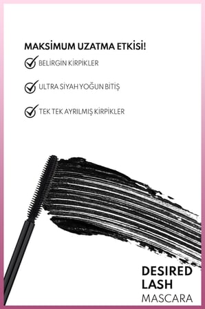 Note Desired Lash Mascara Uzunluk ve Yoğun Hacim Etkili Maskara - Siyah