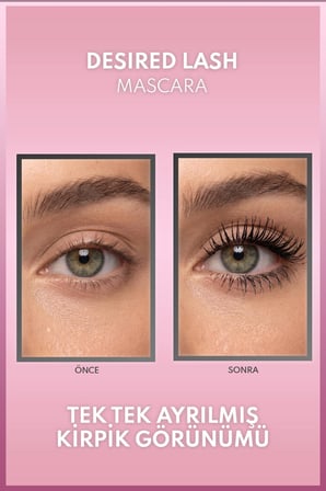 Note Desired Lash Mascara Uzunluk ve Yoğun Hacim Etkili Maskara - Siyah