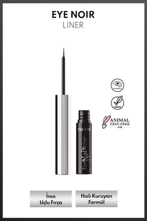 Note Eye Noir Liner Suya Dayanıklı Likit Eyeliner - Siyah