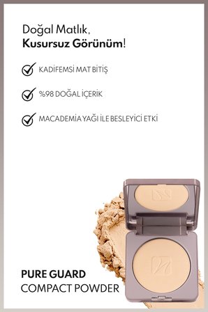 Pure Guard Compact Powder 120 Beige Harmony Doğal Mat Bitişli Kompakt Toz Pudra 