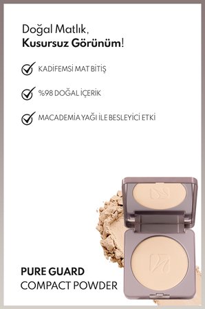 Pure Guard Compact Powder 110 Silk Porcelain Doğal Mat Bitişli Kompakt Toz Pudra 