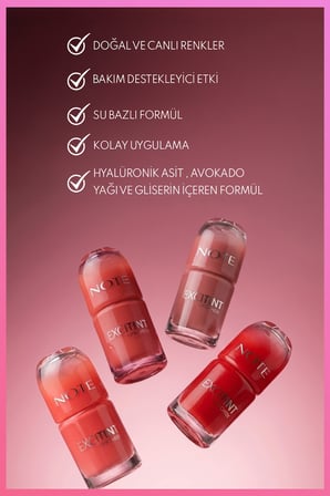 Note Excitint Lip & Cheek Dudak ve Yanak Renklendirici Tint Likit Allık - 10 Peach Veil
