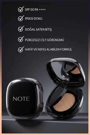 Note Cushion Foundation SPF 50 PA++++ Yoğun Kapatıcı, Doğal Saten Bitişli Fondöten – 110 Medium Orta