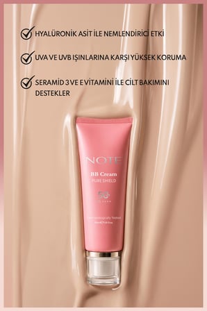 Note BB Cream Pure Shield SPF 50+ PA++++ Hyalüronik Asit ve Seramid İçerikli BB Krem - 30 Orta Koyu