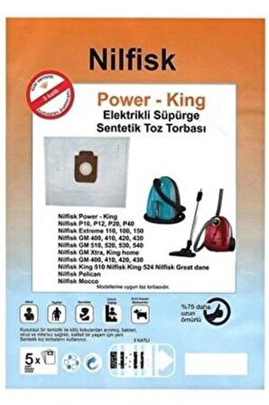 Nilfisk Power King P10 P12 P20 P40 Toz Torbası 20 Adet