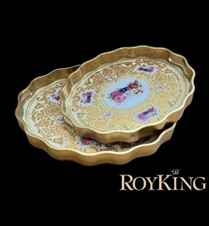 Royking 2 li Oval Tepsi 44x36-38x31 cm FX 081